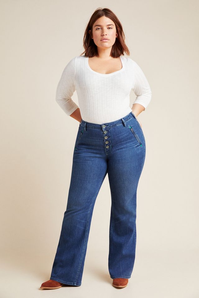 Pilcro Button-Fly High-Rise Bootcut Jeans #8