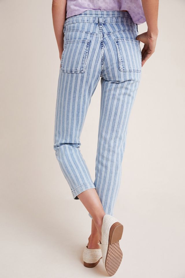 Pilcro High-Rise Striped Acid Wash Straight Jeans #1
