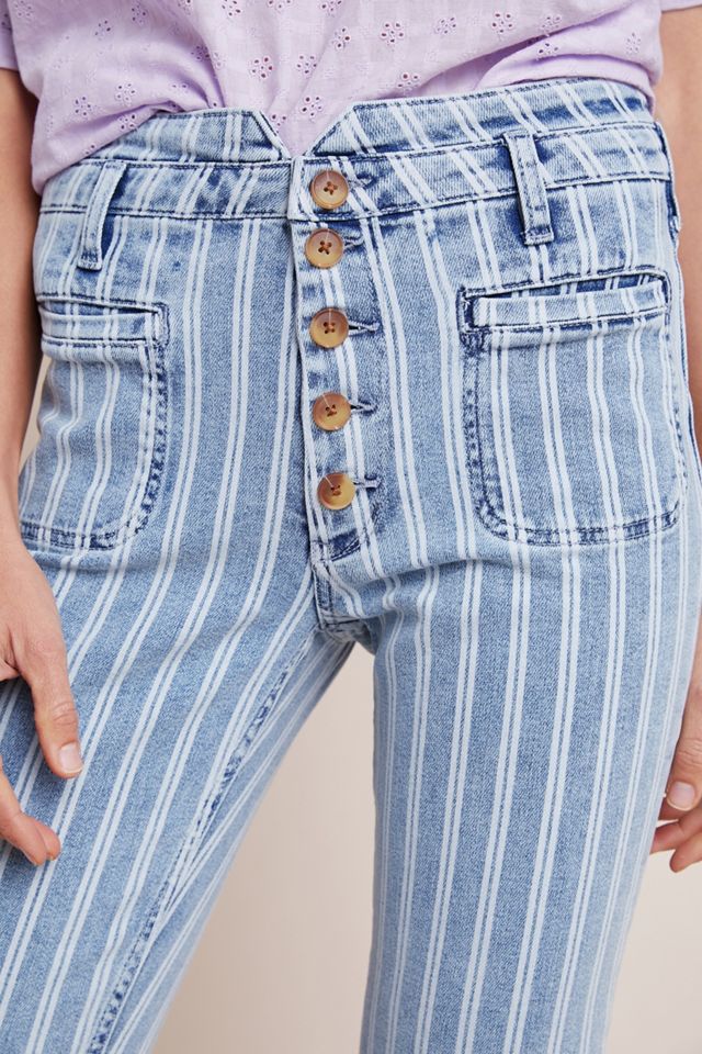 Pilcro High-Rise Striped Acid Wash Straight Jeans #2