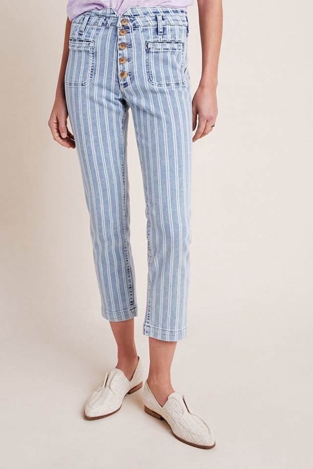 Pilcro High-Rise Striped Acid Wash Straight Jeans #3