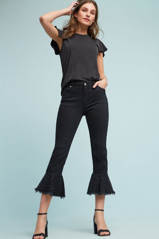 Pilcro Embellished High-Rise Slim Flounced Jeans #1