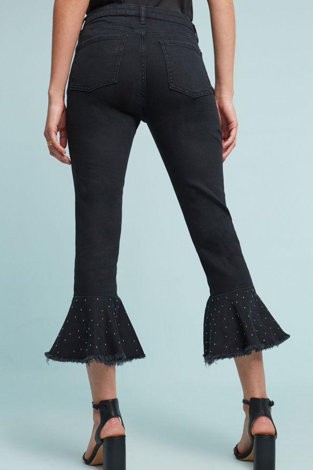 Pilcro Embellished High-Rise Slim Flounced Jeans #3