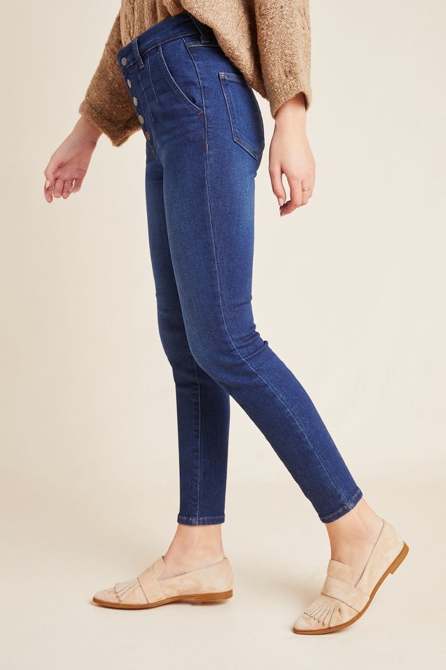 Shops Anthro ❉ Pilcro Ultra High Rise Button Fly Skinny Jeans Size 24