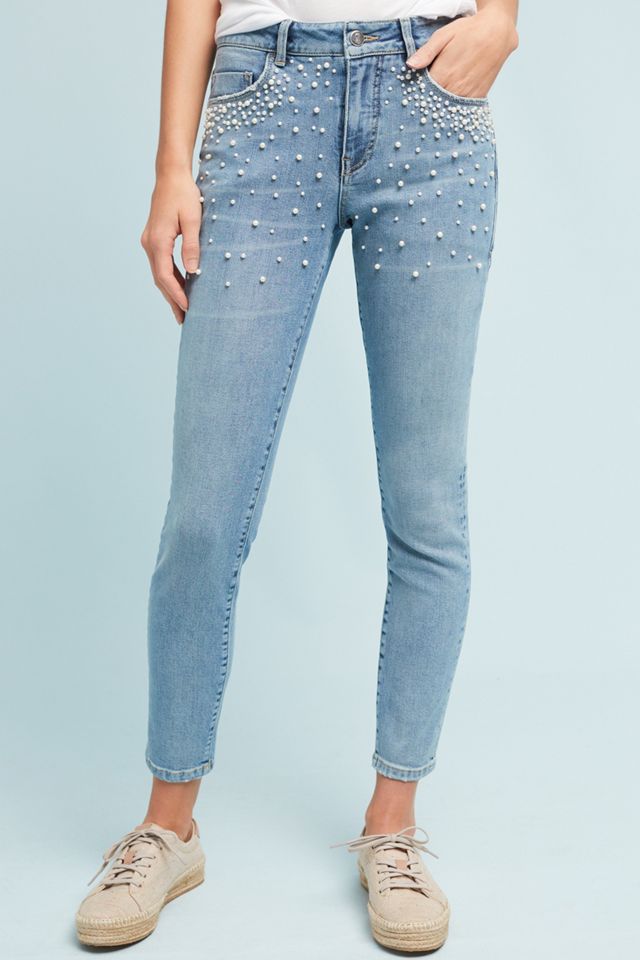 Pilcro Script High-Rise Pearl Skinny Jeans #2