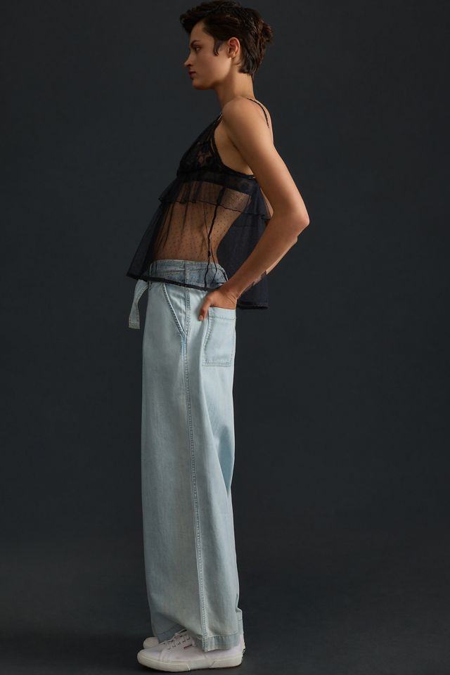 Pilcro Pleated High-Rise Wide-Leg Belted Jeans #2