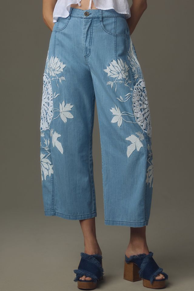The Kenna Mid-Rise Heritage Barrel Jeans by Pilcro: Embroidered Edition #4