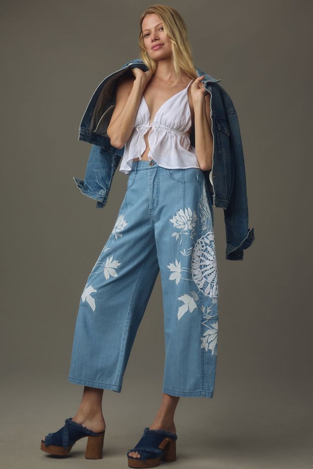 The Kenna Mid-Rise Heritage Barrel Jeans by Pilcro: Embroidered Edition #3