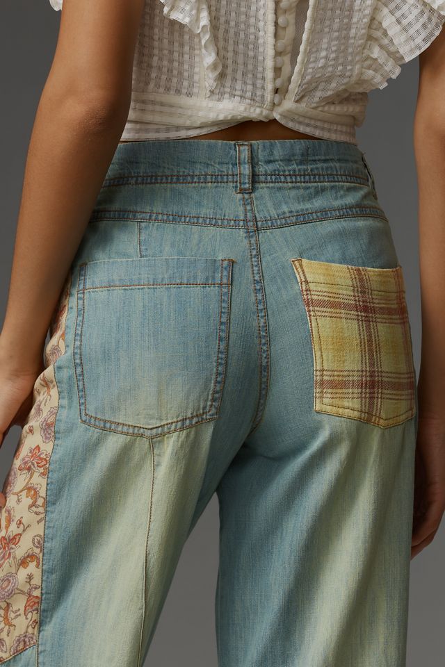 Le Jean Évasé Décontracté Taille Mi-Haute Adi par Pilcro : Édition Patchwork #5