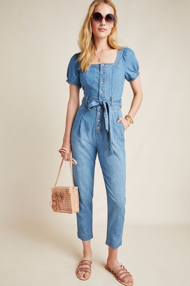 Anthropologie hot sale denim jumpsuit