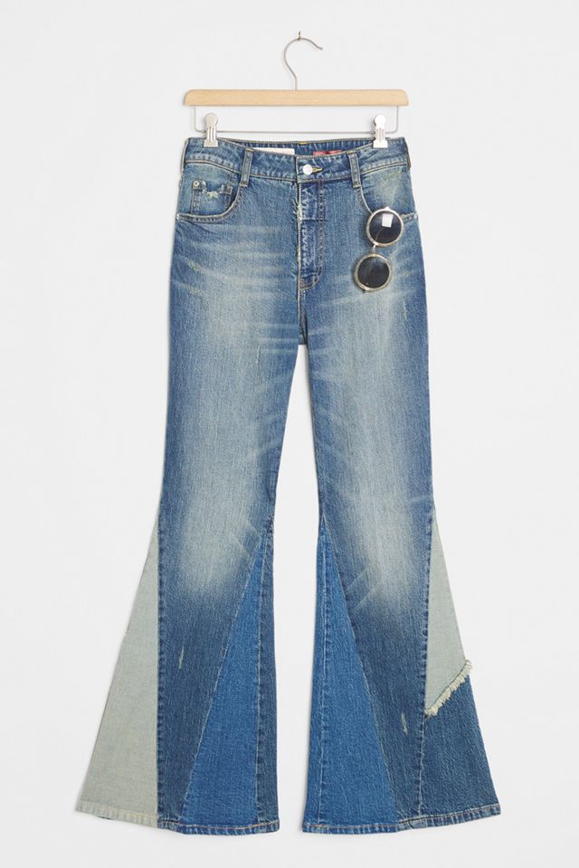 Pilcro Patchwork Ultra High-Rise Flare Jeans #3