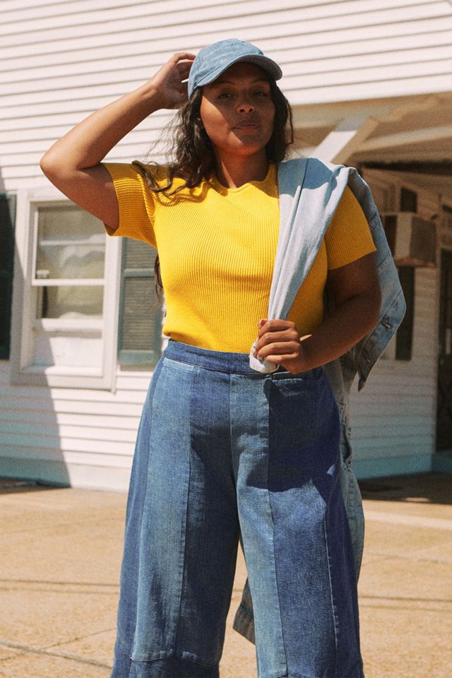 Pilcro Patchwork Ultra High-Rise Wide-Leg Jeans #3