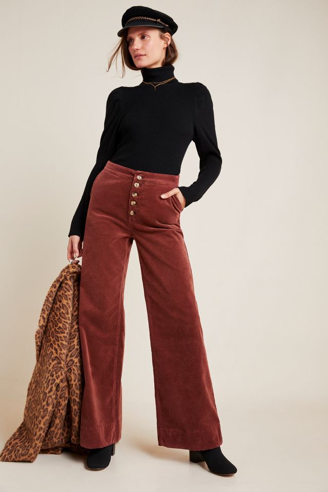 High waisted corduroy shop pants wide leg