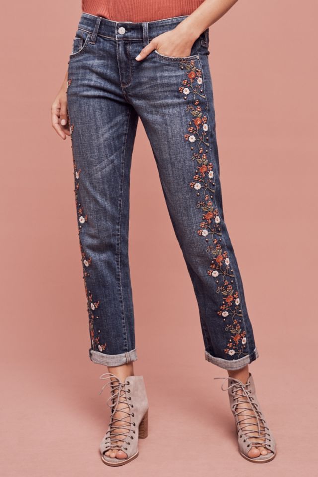 Pilcro Hyphen Mid-Rise Embroidered Jeans #1