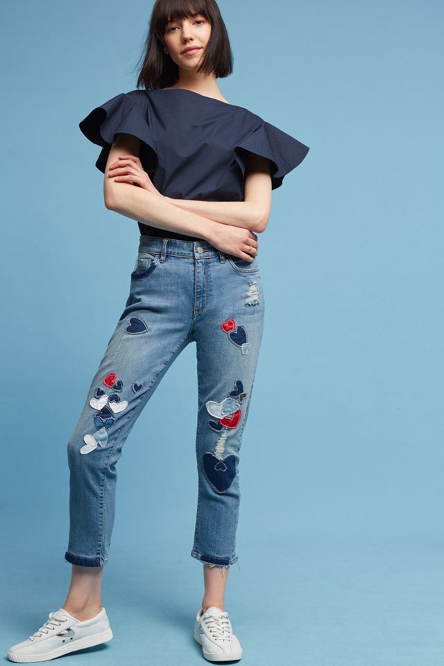 Pilcro Hyphen Mid-Rise Embroidered Boyfriend Jeans #1