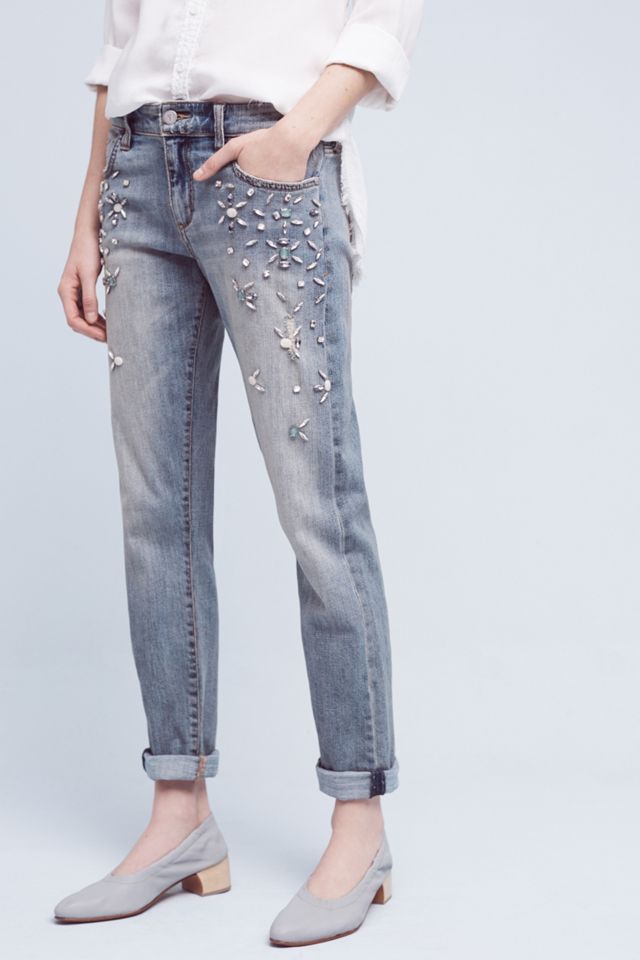 Pilcro Hyphen Bejeweled Mid-Rise Jeans #1