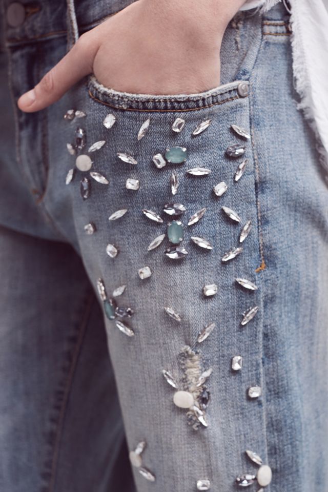 Pilcro Hyphen Bejeweled Mid-Rise Jeans #2