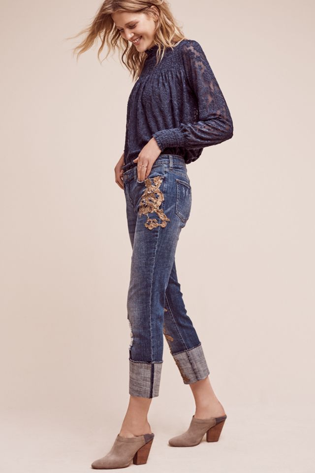 Pilcro Hyphen Applique Mid-Rise Jeans #1