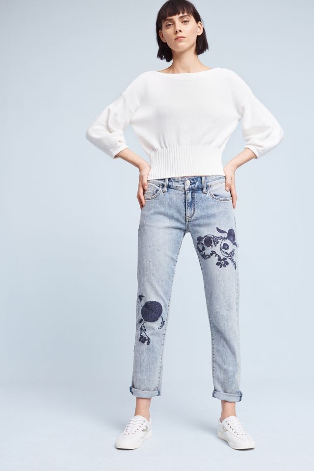 Anthropologie embroidered store jeans