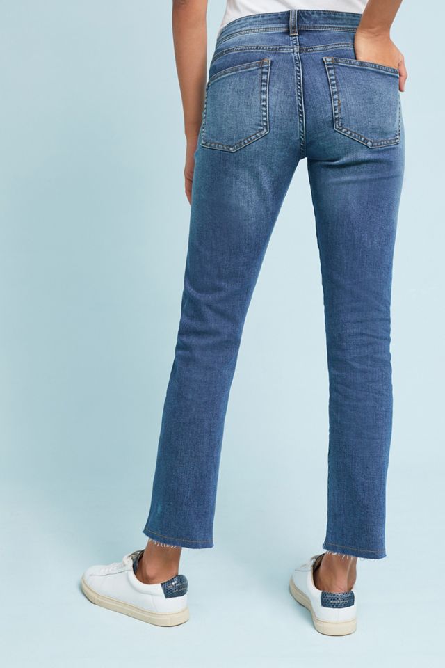 Pilcro Embroidered Mid-Rise Slim Straight Jeans #4