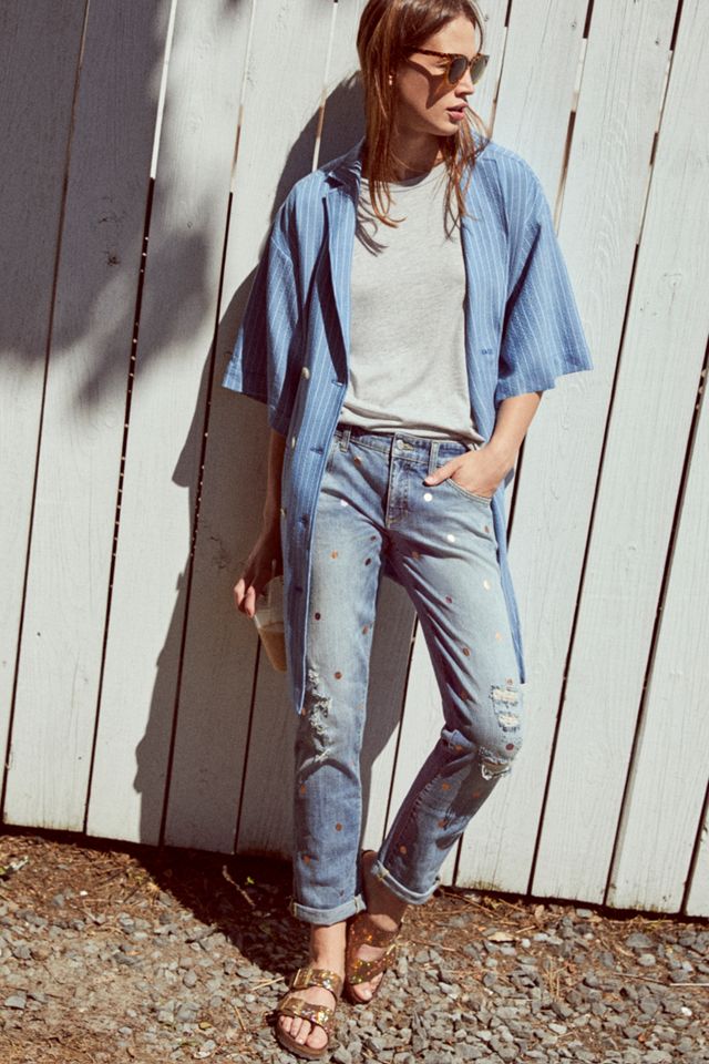 Pilcro Polka Dot Mid-Rise Boyfriend Cropped Jeans #5