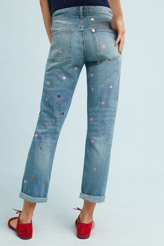 Pilcro Polka Dot Mid-Rise Boyfriend Cropped Jeans #4