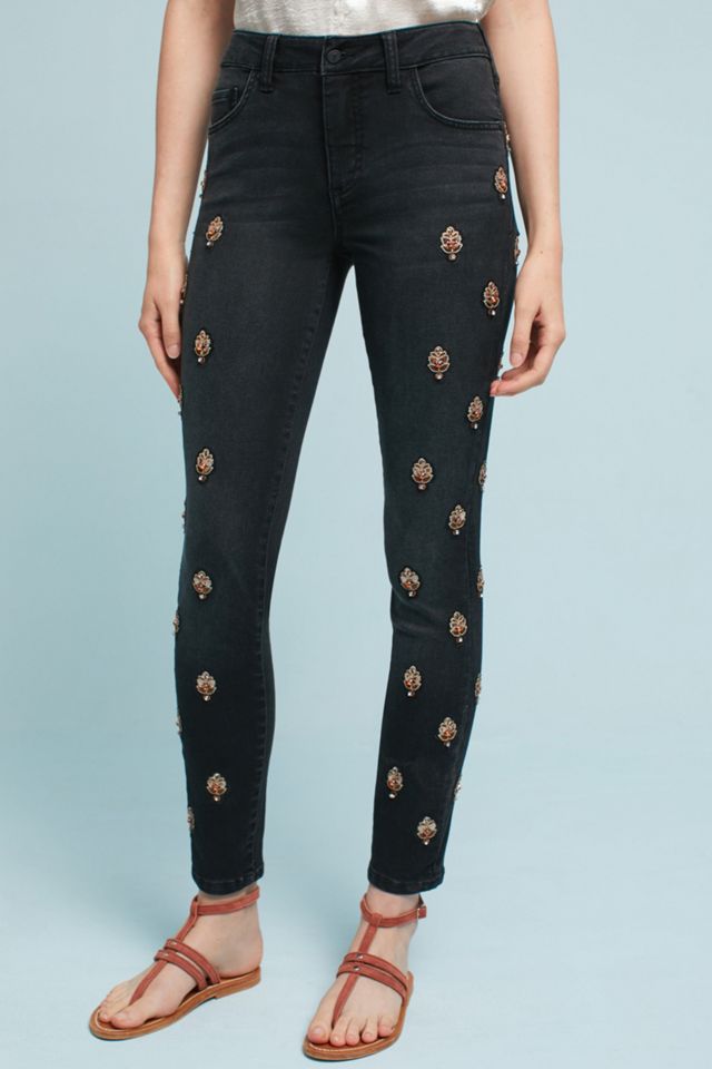 Pilcro Script High-Rise Embellished Skinny Jeans #2