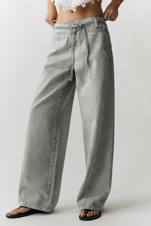 Closed Pari Tie Mid-Rise Wide-Leg Jeans | Anthropologie