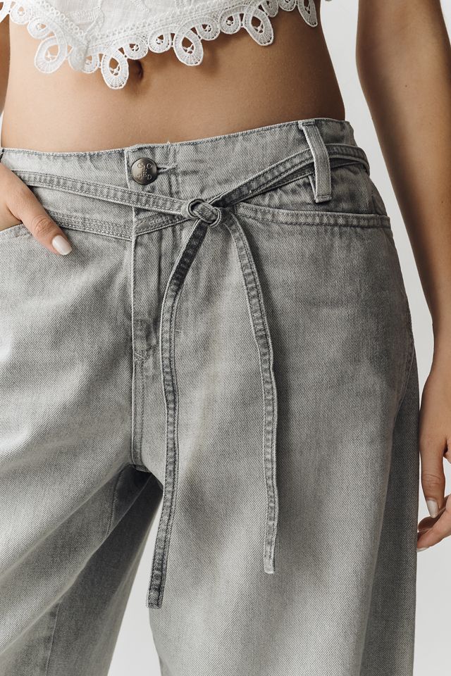 SALE！！IENA Junco Parisメタルミニporch Closed Pari Tie Mid-Rise Wide-Leg Jeans | Anthropologie