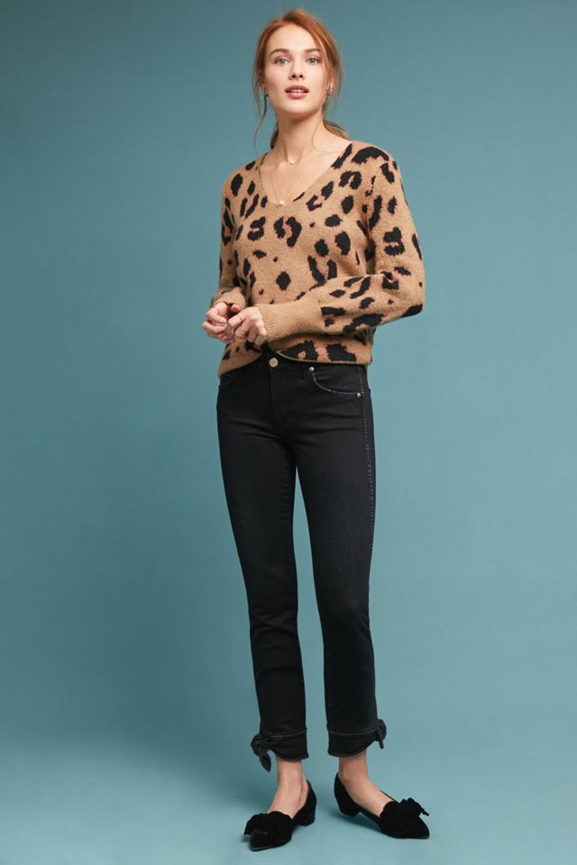AMO Tie-Ankle Mid-Rise Skinny Jeans #4