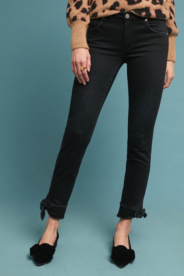 AMO Tie-Ankle Mid-Rise Skinny Jeans #5
