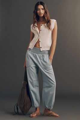 Pilcro Reese Smocked Pull-On Joggers 