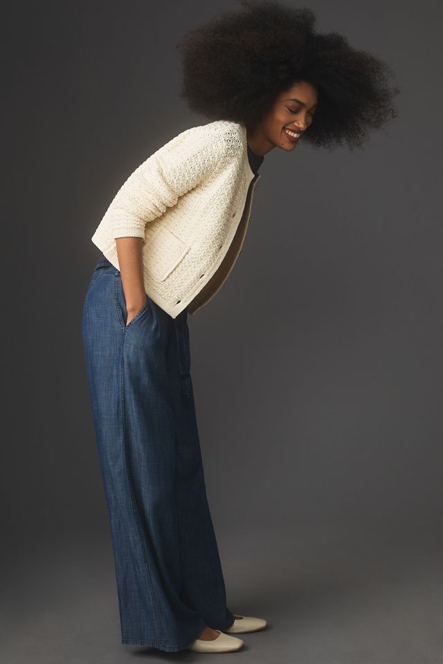 Pilcro Pleated Wide-Leg Jeans