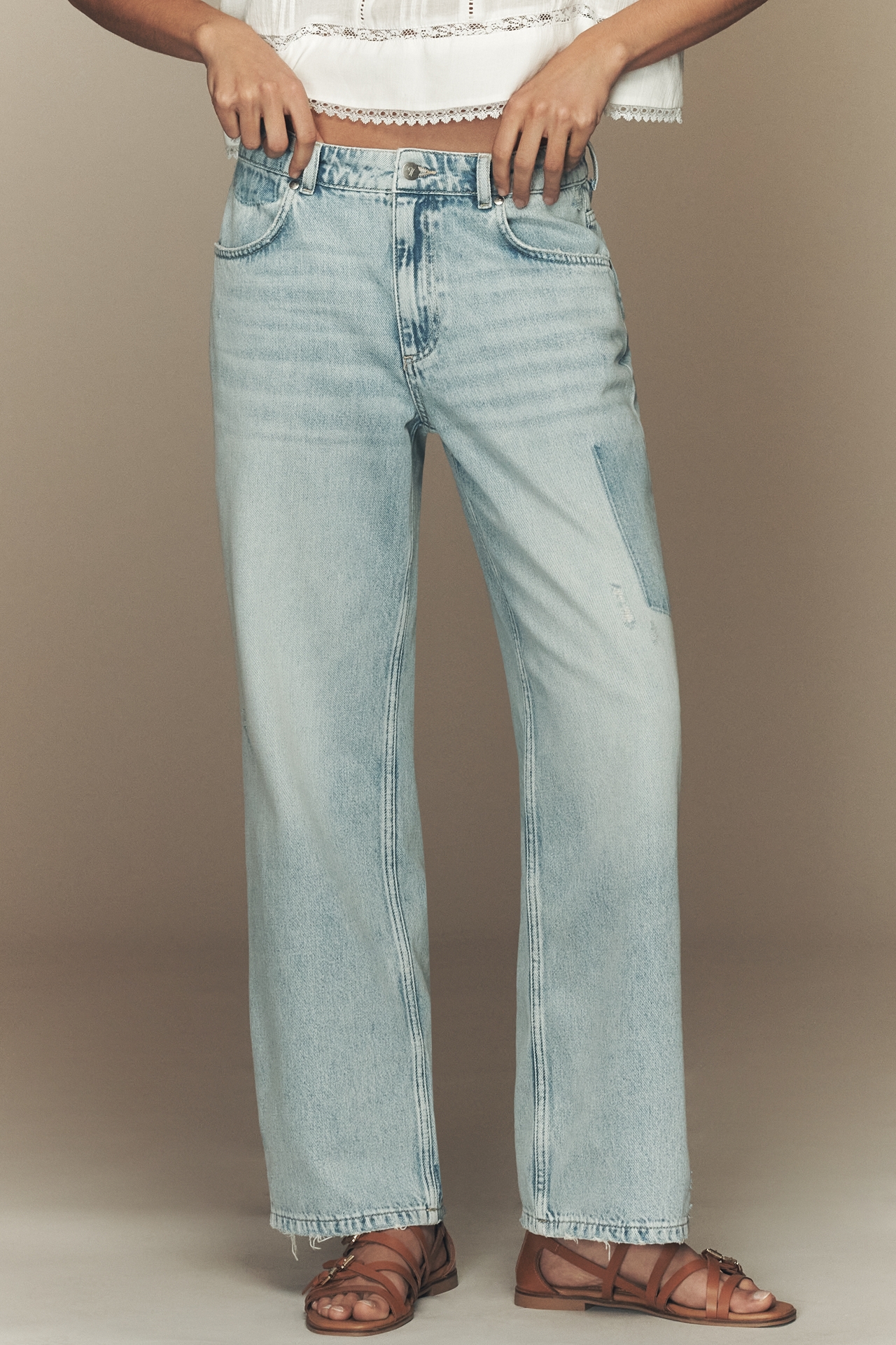 Pilcro Reworked Mid-Rise Relaxed Straight-Leg Jeans