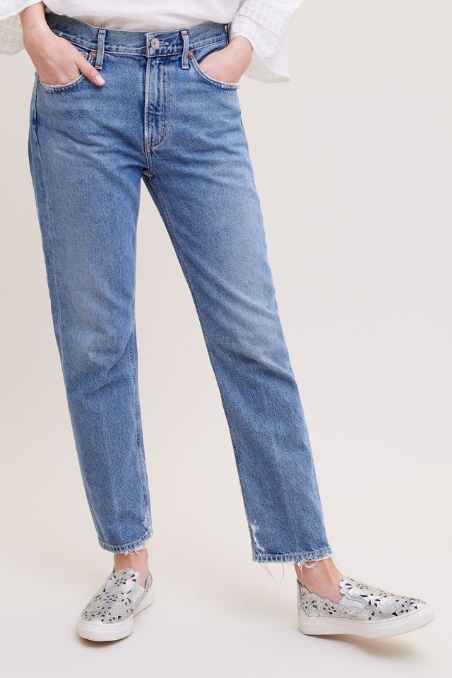 agolde cigarette jean Agolde Low-Rise Straight Leg Cigarette Jeans