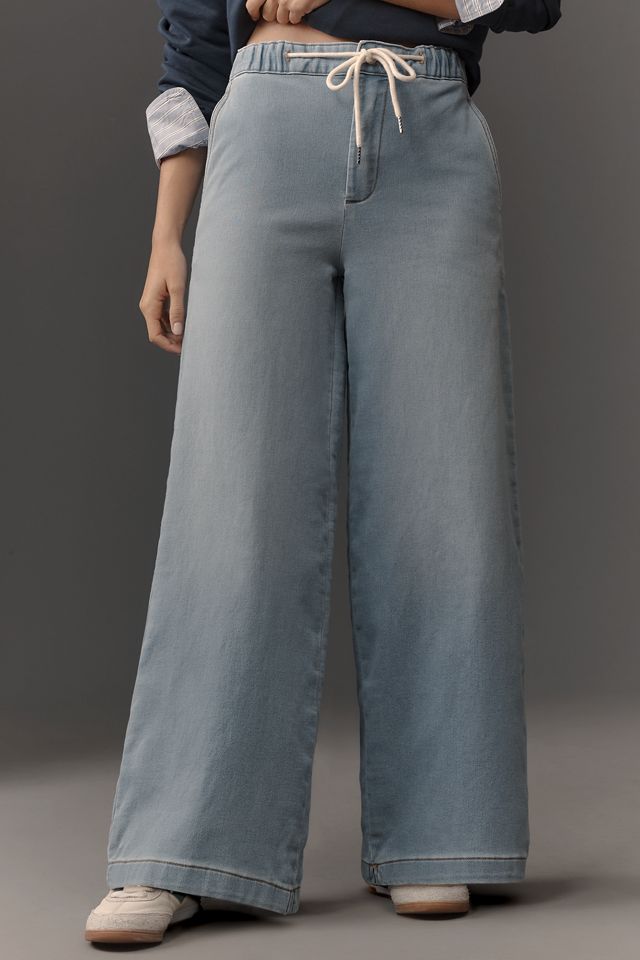 Pilcro Denim-Knit Pull-On High-Rise Wide-Leg Jeans #1