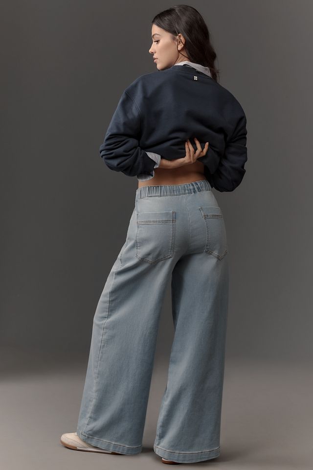 Pilcro Denim-Knit Pull-On High-Rise Wide-Leg Jeans #2