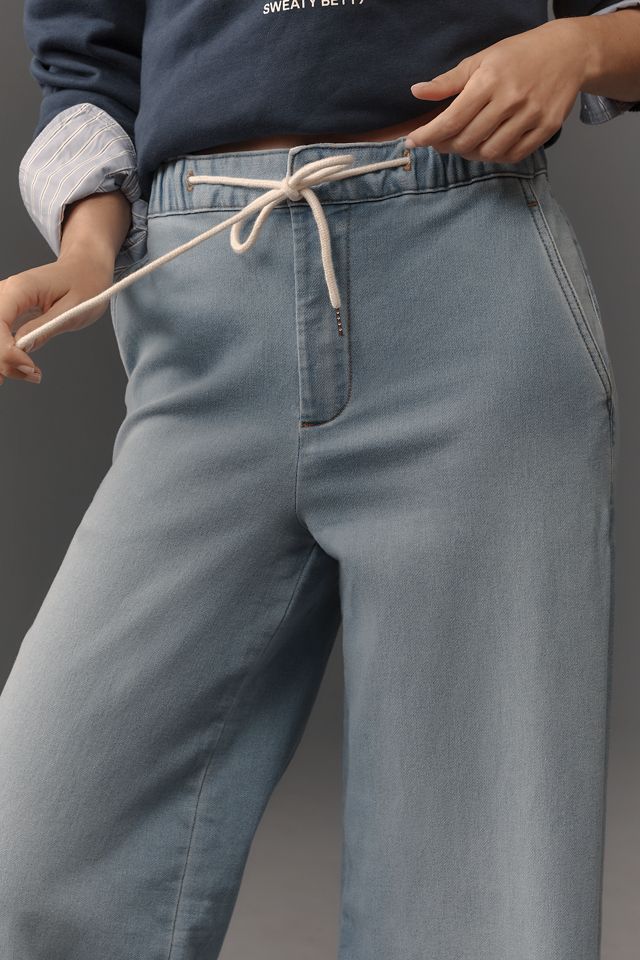 Pilcro Denim-Knit Pull-On High-Rise Wide-Leg Jeans #3
