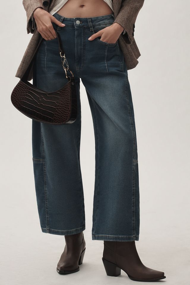 The Kenna Mid-Rise Heritage Barrel Jeans by Pilcro: Denim-Knit Edition #1