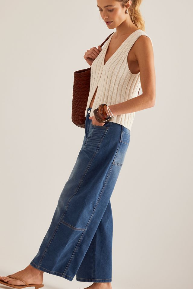 The Kenna Mid-Rise Heritage Barrel Jeans by Pilcro: Denim-Knit Edition #1