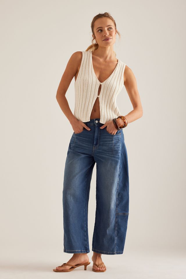 The Kenna Mid-Rise Heritage Barrel Jeans by Pilcro: Denim-Knit Edition #3