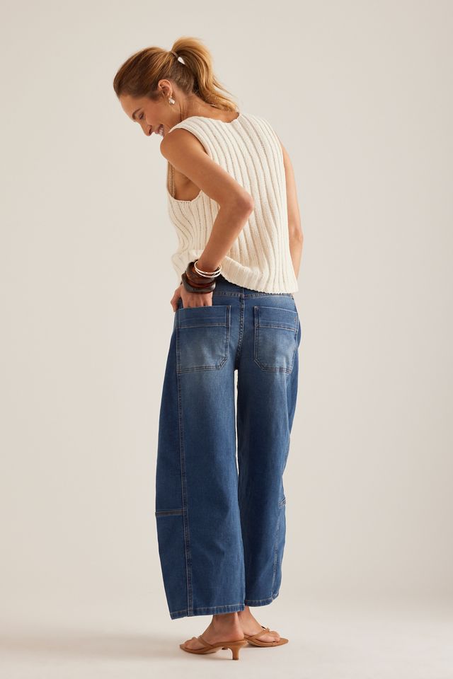 The Kenna Mid-Rise Heritage Barrel Jeans by Pilcro: Denim-Knit Edition #5