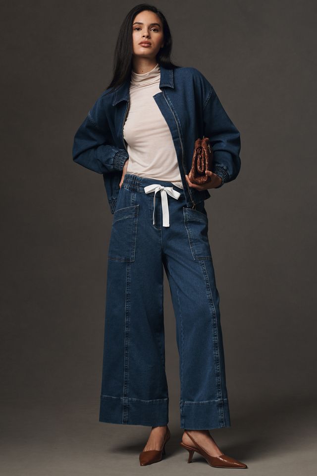 Maeve Tie-Waist Wide-Leg Jeans #4