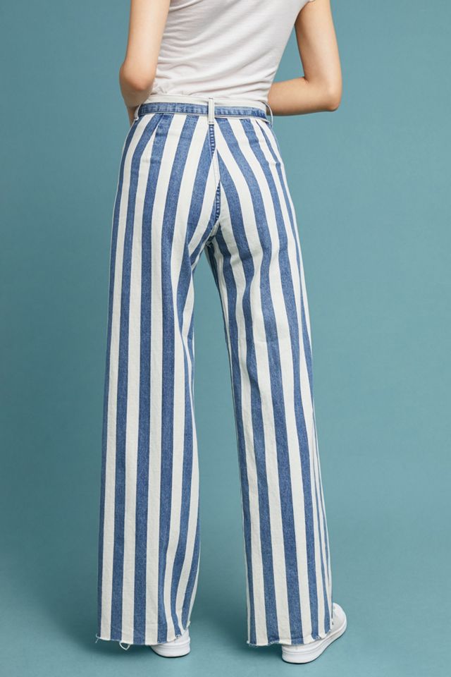 Boyish The Charley Ultra High-Rise Striped Wide-Leg Jeans #1
