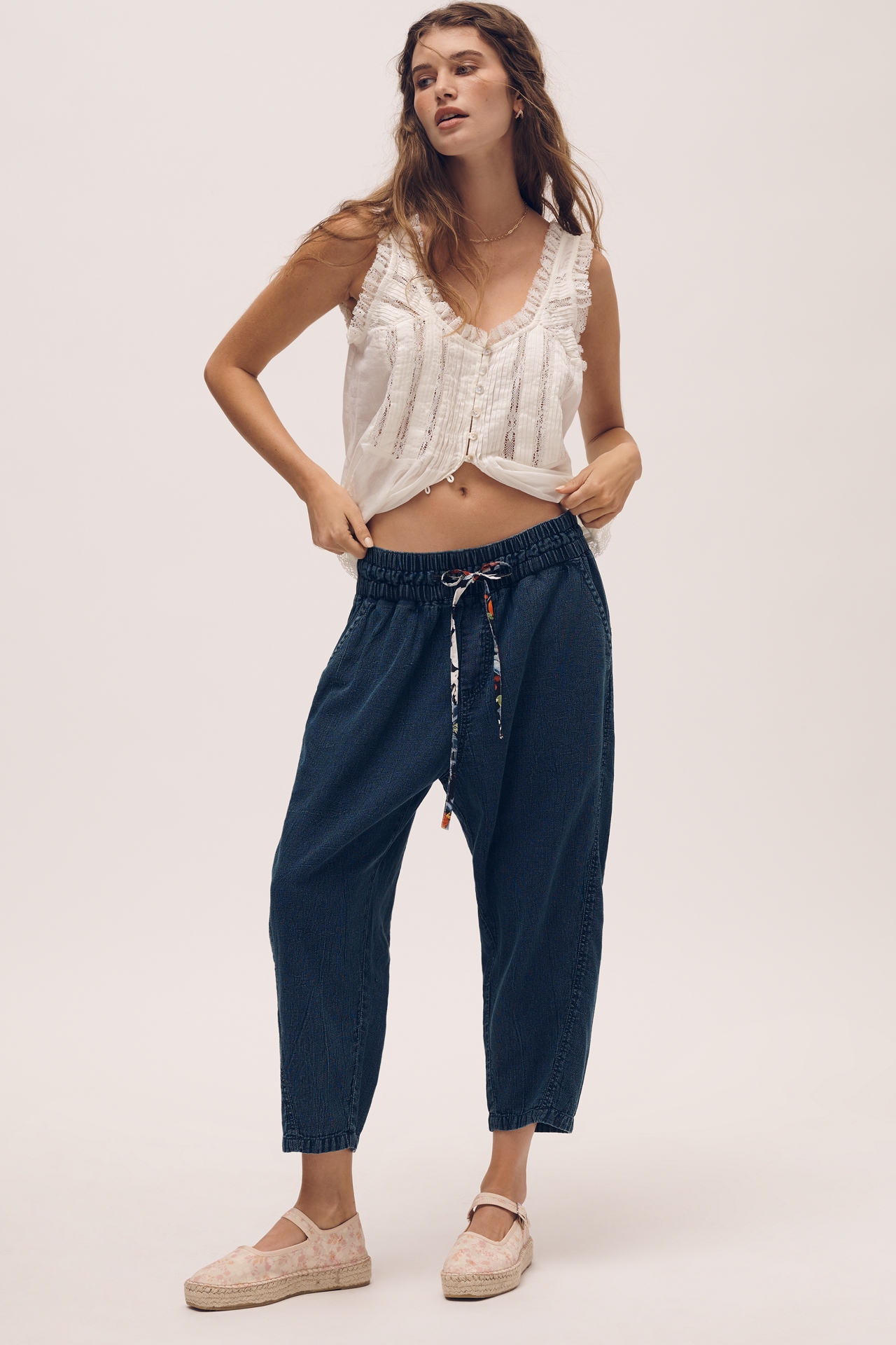 Pilcro Mid-Rise Cotton Harem Jeans