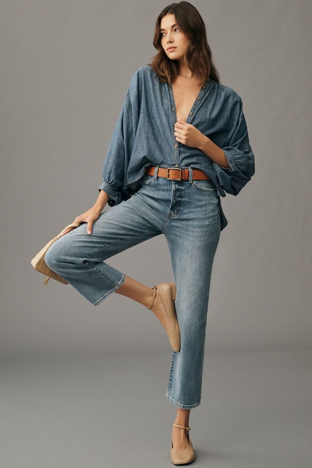 Pistola Cassie HighRise Straight Crop Leg Jeans Anthropologie