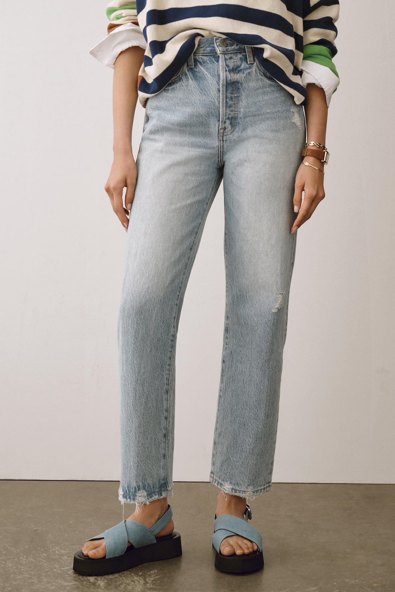 Pistola Cassie High-Rise Straight-Leg Jeans