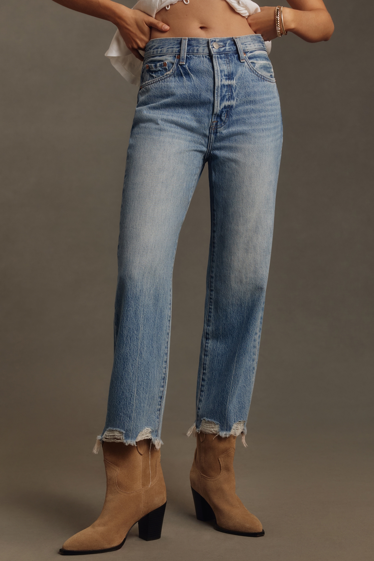 Pistola Cassie High-Rise Crop Straight-Leg Jeans