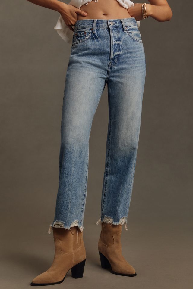 Pistola Cassie High-Rise Crop Straight-Leg Jeans | Anthropologie