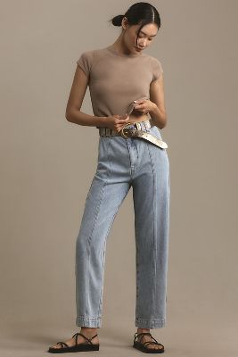 Pistola Court Pull On High Rise Straight Leg Jeans Anthropologie