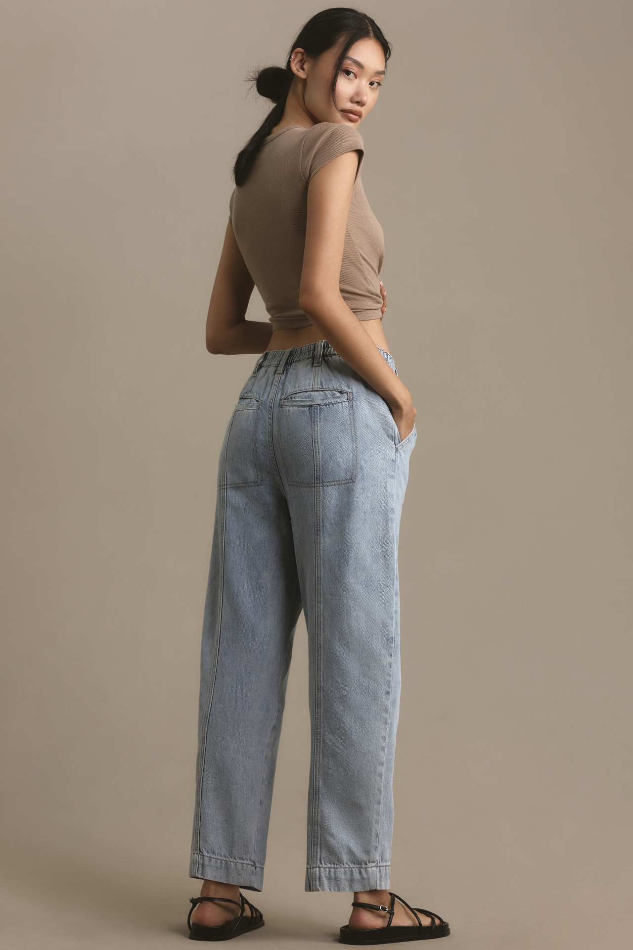 Pistola Court Pull-On High-Rise Straight-Leg Jeans